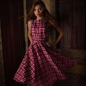 Red and white gingham dress